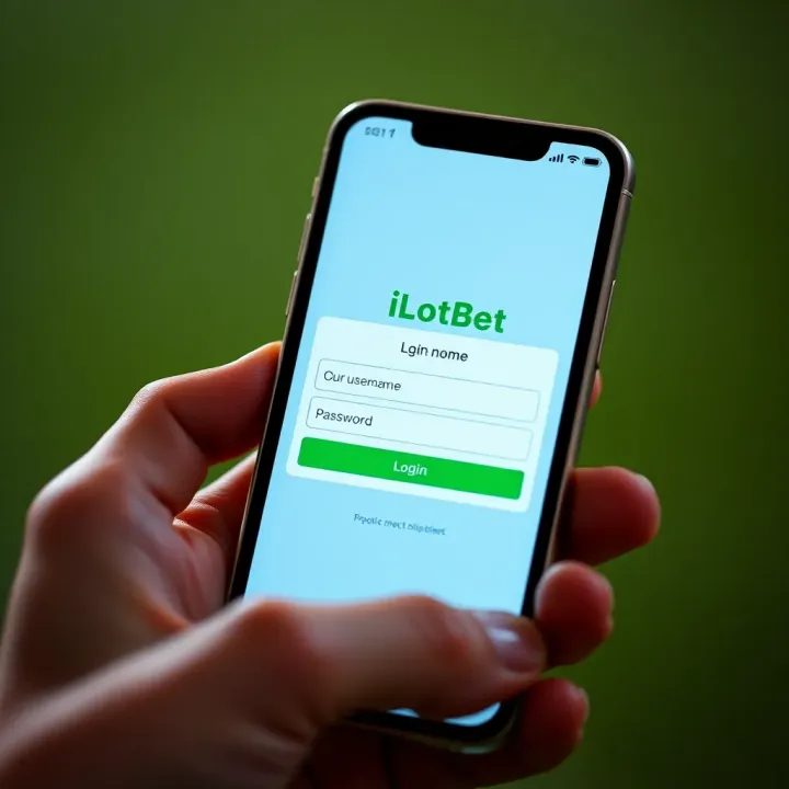 Mobile phone screen showing iLotBet old mobile login page with input fields for username and password