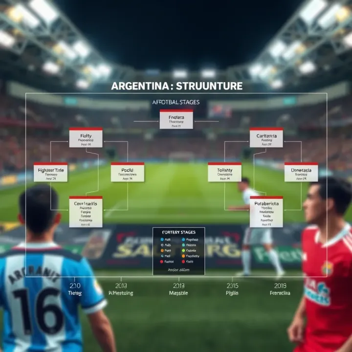 Diagram illustrating the structure of Argentina football tournaments including various league stages