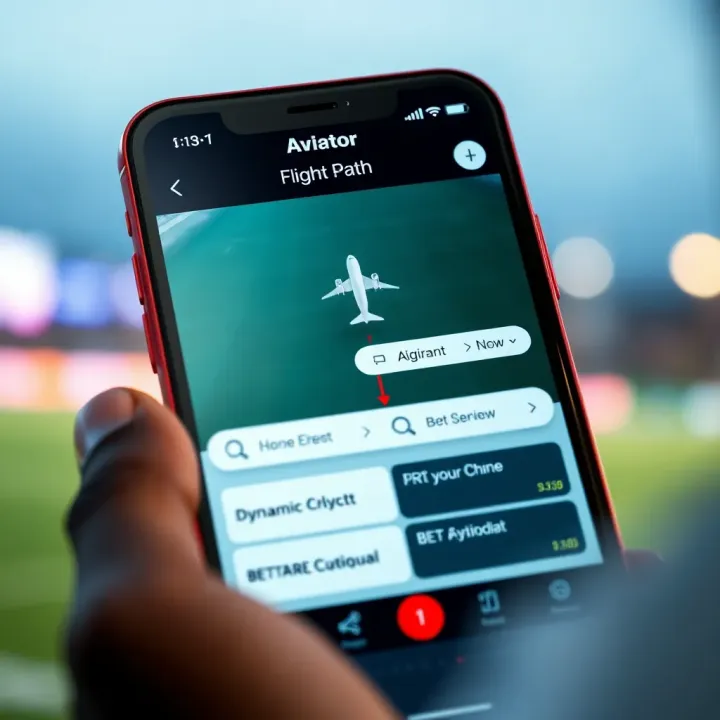 Interface of Aviator game showing dynamic flight path and betting options on mobile device