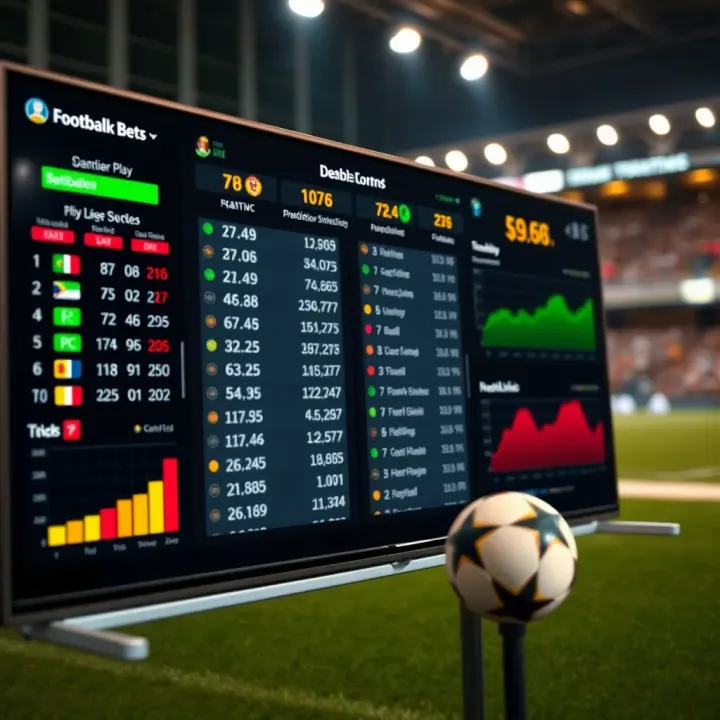 Utilizing Football Statistics and Tools for Informed Betting Decisions Digital dashboard displaying football statistics and prediction tools