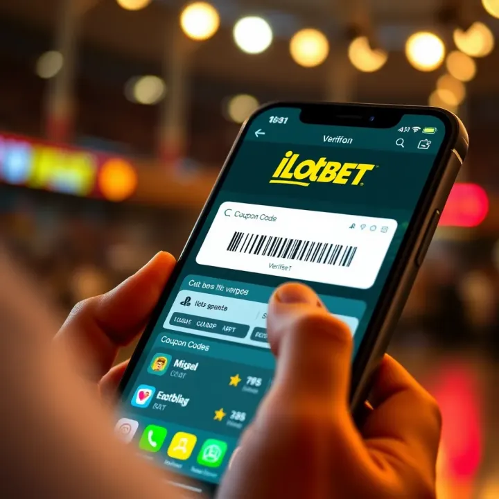 Illustration of a digital coupon code being verified on a mobile betting app interface
