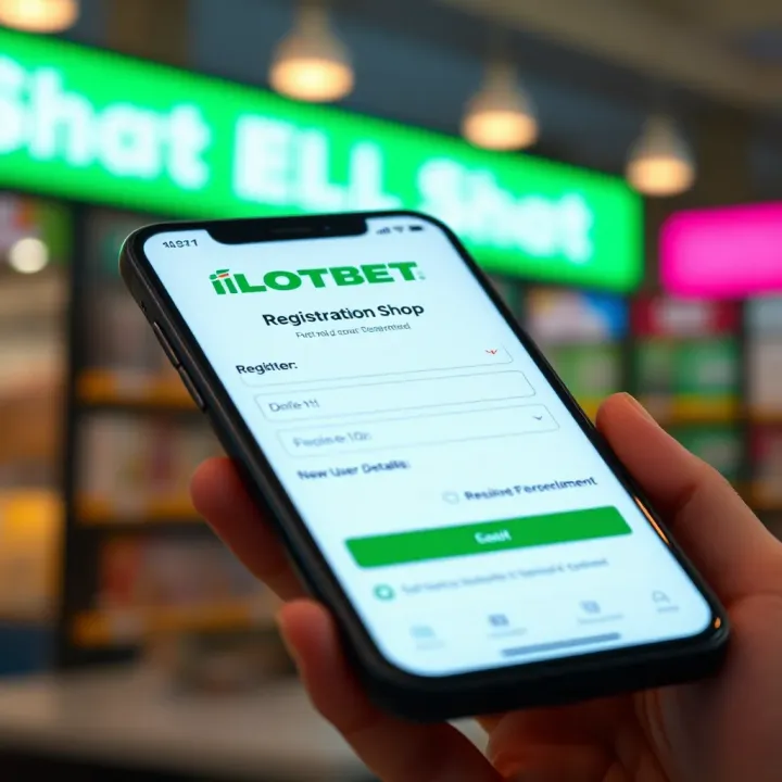 Mobile device showing registration form with input fields for new user details on Old ILOTBET platform