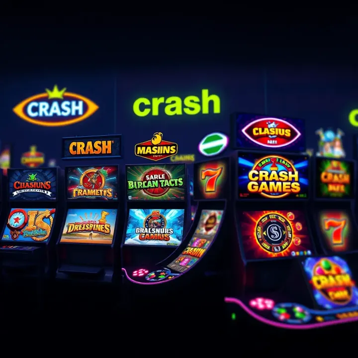 Illustration of online gambling platforms showcasing various crash game options