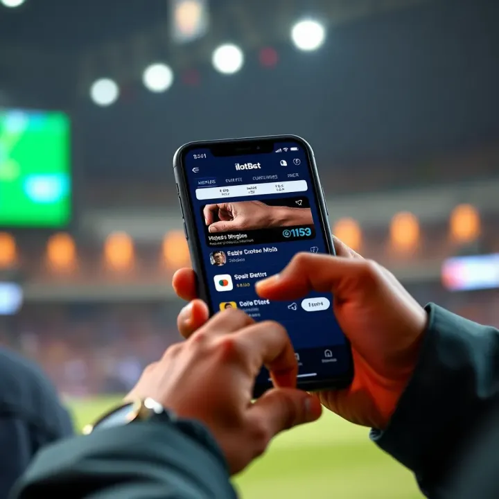 User navigating the iLotBet mobile sports betting interface on a smartphone