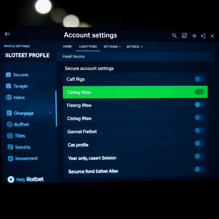 Secure account settings screen showing options to manage Ilotbet profile