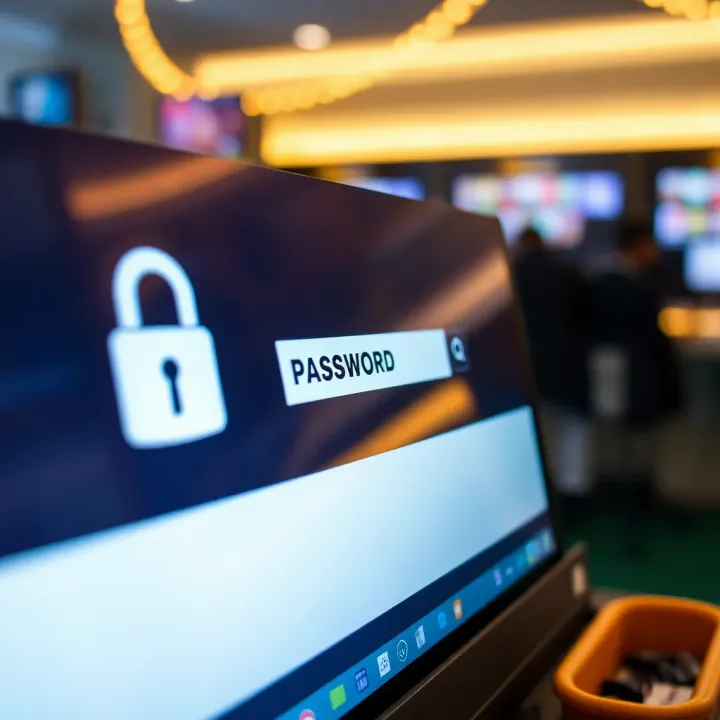 Secure login interface with password field highlighted illustrating account security