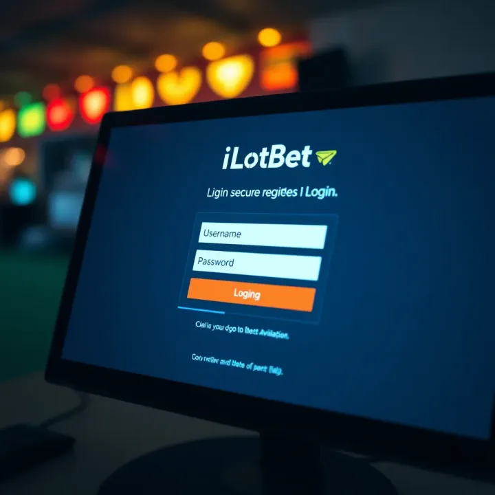 Login screen showing secure access to iLotBet Aviator platform with username and password fields