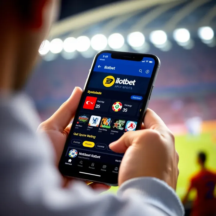 Mobile phone displaying the Ilotbet app interface with sports betting options
