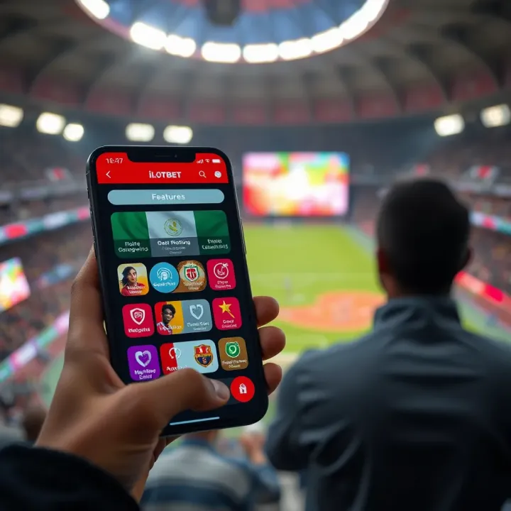 Secure sports betting features on Ilotbet app with Nigerian flag and network icons