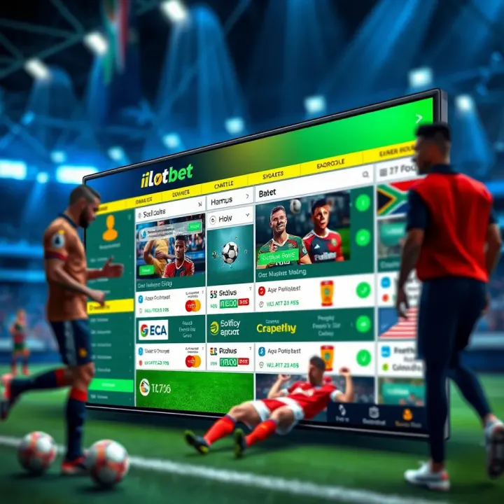 Illustration of a variety of betting options available on a digital platform for South African users
