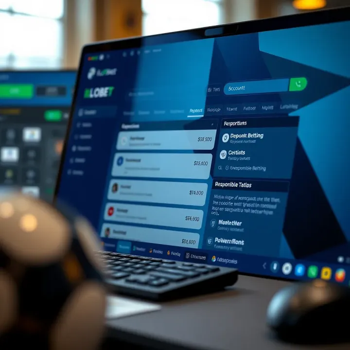 Display of secure account dashboard on ilotbet desktop with options for deposits, withdrawals, and responsible betting tools