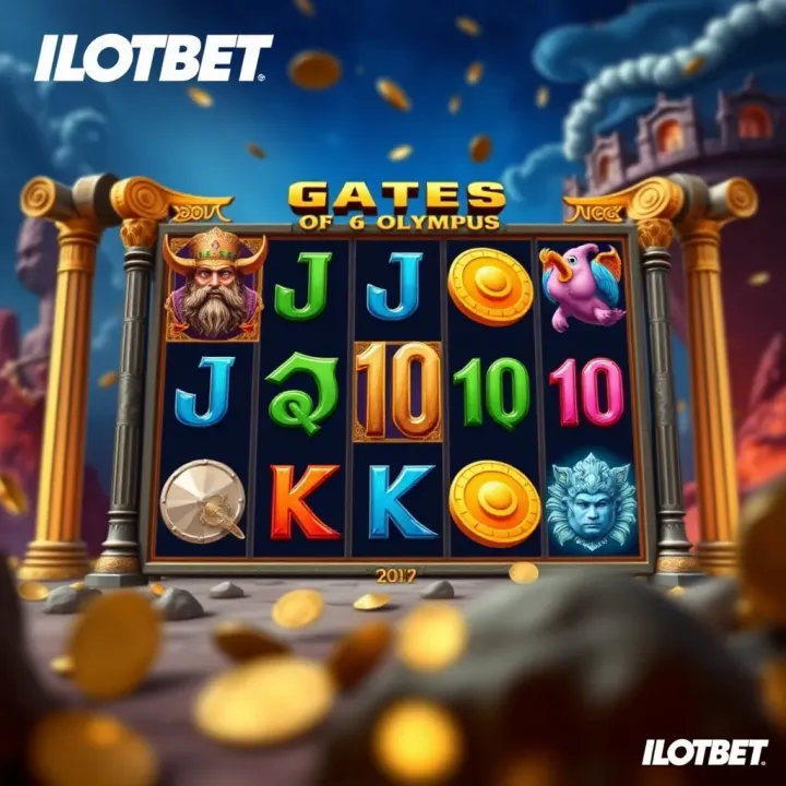 Screenshot of the Gates of Olympus game interface showcasing the slot reels and vibrant mythology-themed symbols