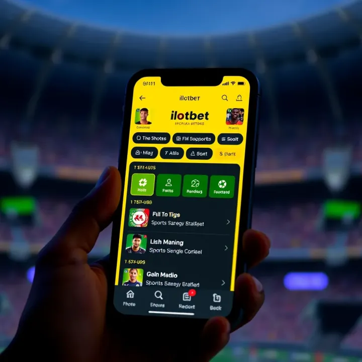 Ilotbet app homepage displayed on iPhone screen showing sports betting options