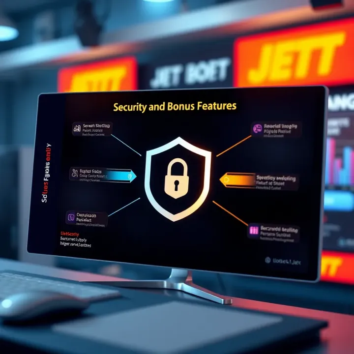 Diagram illustrating the security features and bonus system of Ilotbet JetX platform