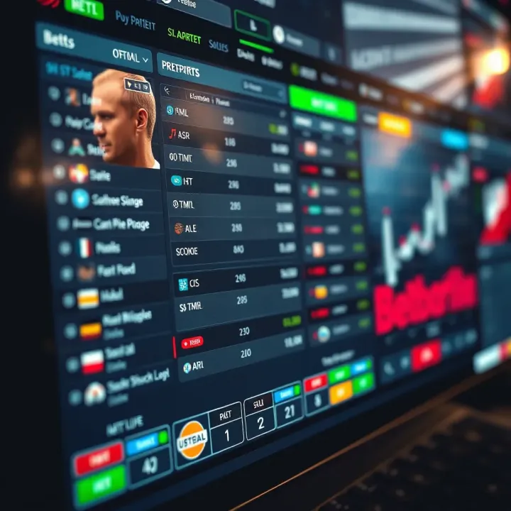 Detailed betting options interface with odds and real-time updates on sports platform