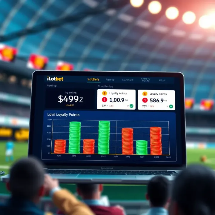 Illustration showing accumulation and tracking of loyalty points on a digital betting platform