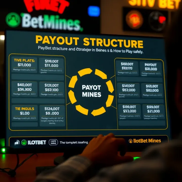 Diagram explaining the payout structure and winning strategies for IlotBet Mines on a digital platform