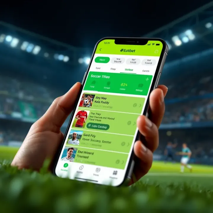 Mobile phone displaying live soccer betting options with real-time odds