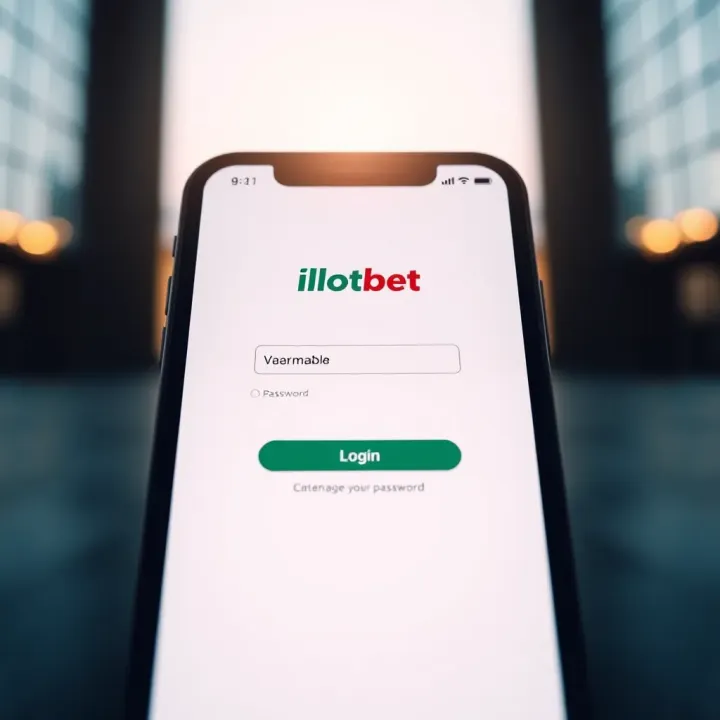 Mobile device displaying Ilotbet login screen with username and password fields