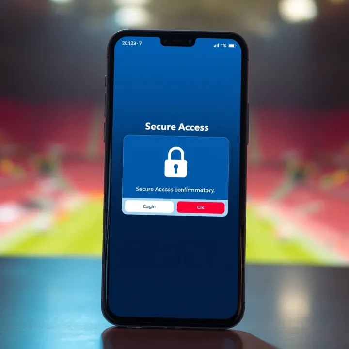 Mobile device showing a secure login confirmation with a padlock icon for iLotBet platform