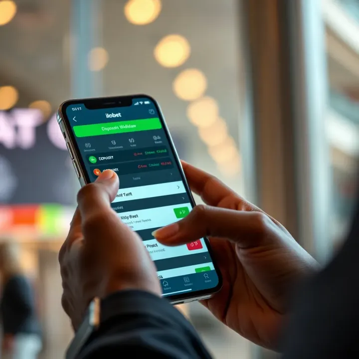 User navigating ilotbet app showing deposit and withdrawal options for seamless betting experience
