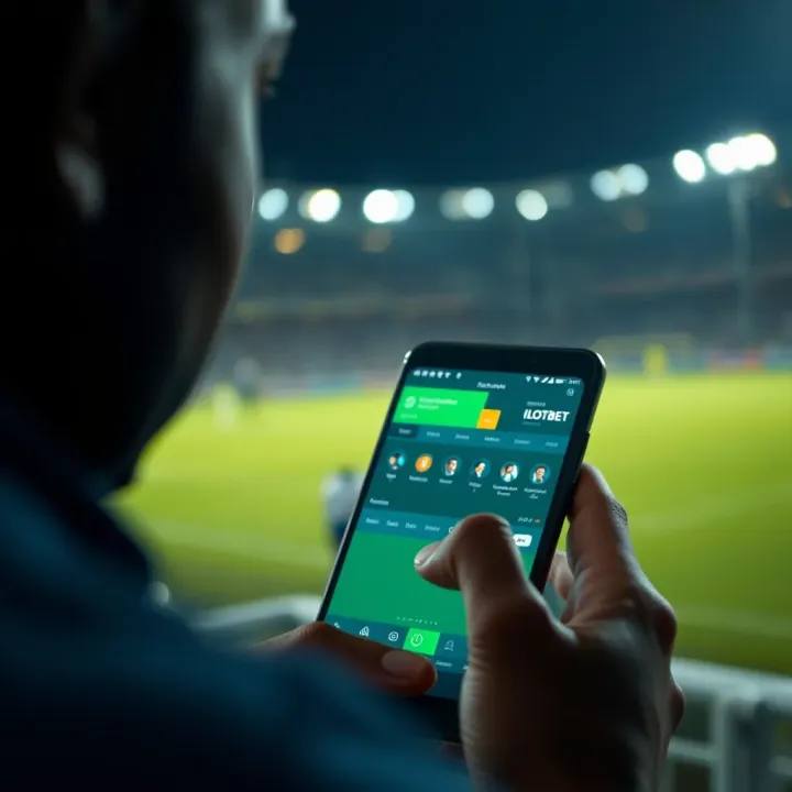 User navigating the Ilotbet online betting platform interface on a mobile device