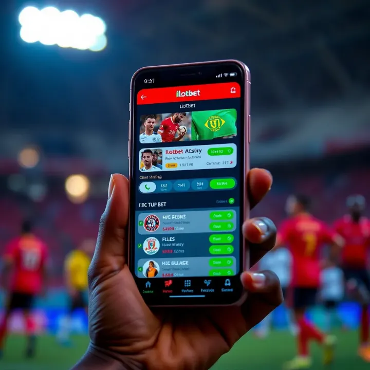 Mobile phone screen showing Ilotbet old app interface with betting options