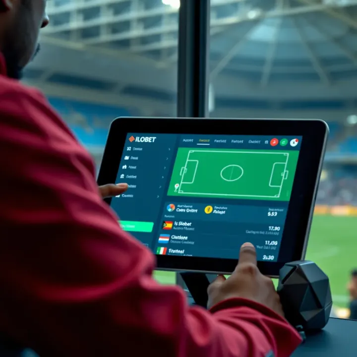 User navigating the ILOTBET platform interface on a digital device