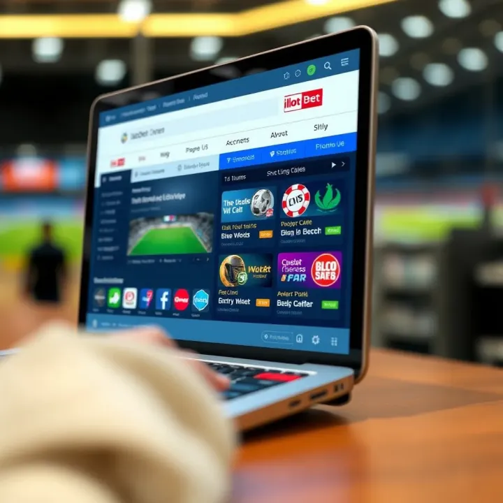 User interface displaying IlotBet online shopping and betting options on a digital device