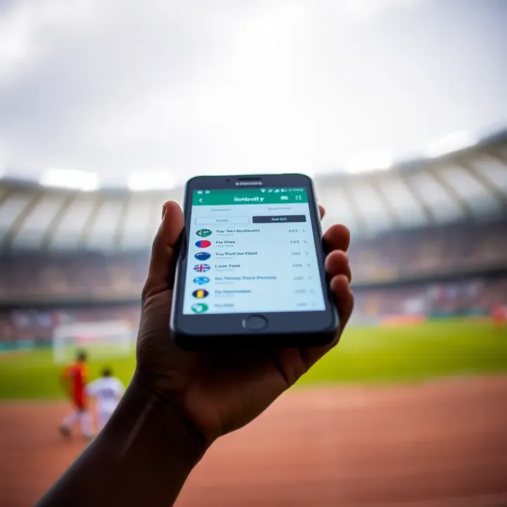 Mobile phone displaying ilotbet Partners APK interface with sports betting options