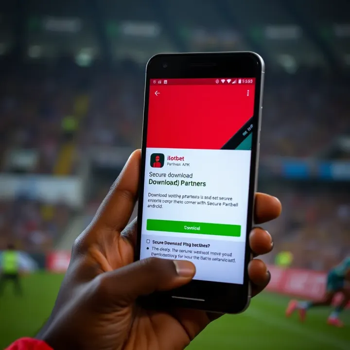 Secure Download of ilotbet Partners APK on Android in Nigeria Android smartphone showing secure download notification for ilotbet Partners APK in Nigeria