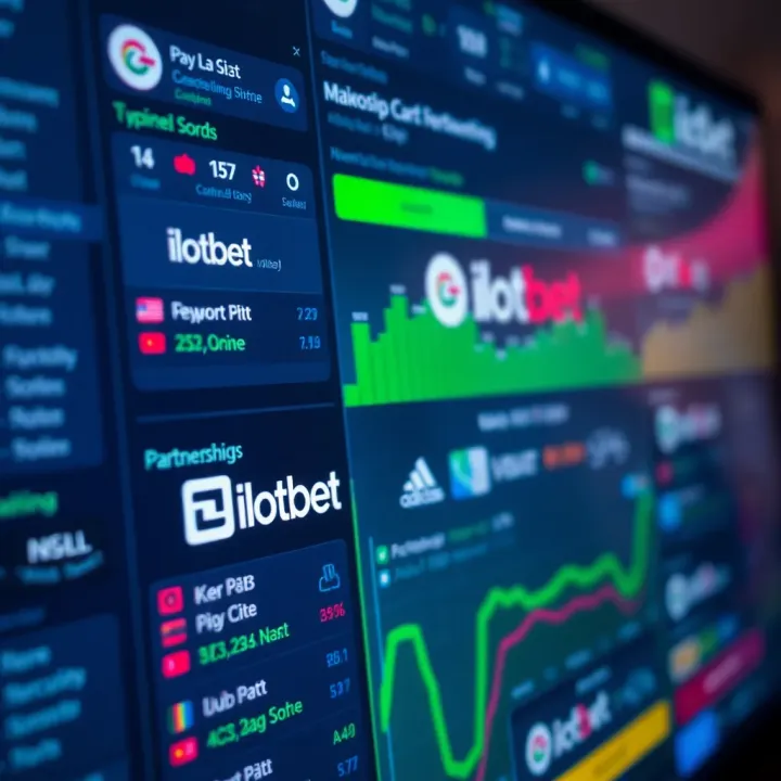 Digital interface showing sports betting odds and statistics with a focus on partnership logos