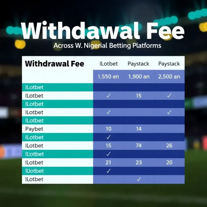 Comparison chart showing withdrawal fee rates between Ilotbet and other Nigerian sports betting platforms