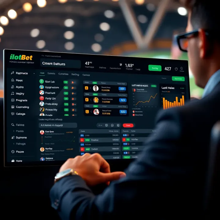 Dashboard showing betting options and fund management tools within the iLotBet platform