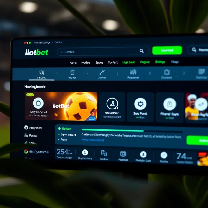 Ilotbet platform homepage showing navigation options and download button