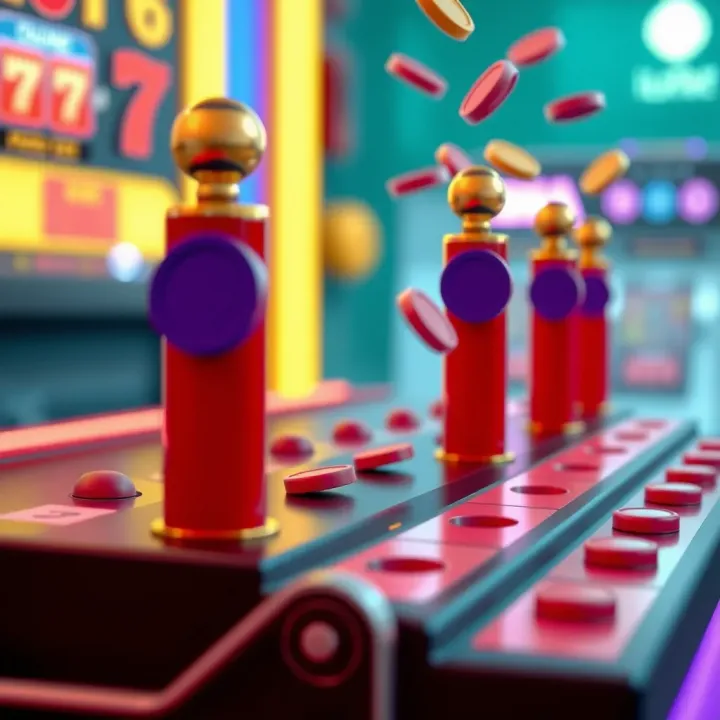 Digital representation of Plinko game with chips falling through pegs illustrating chance and strategy