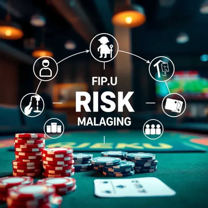 Illustration of risk management concept with icons representing responsible gambling and balanced decision-making