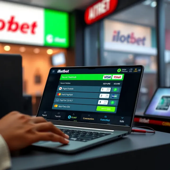 Secure transaction screen displaying payment options and verification symbols on ilotbet
