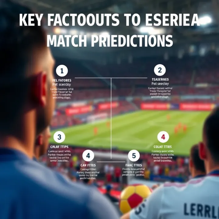 Diagram showing key factors to evaluate for Serie A football match predictions