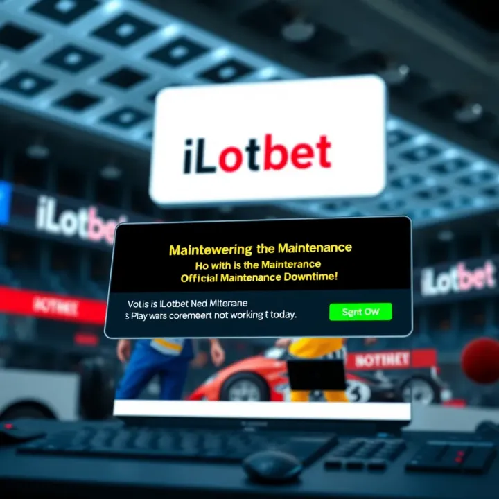 Notification screen showing maintenance alert on betting website