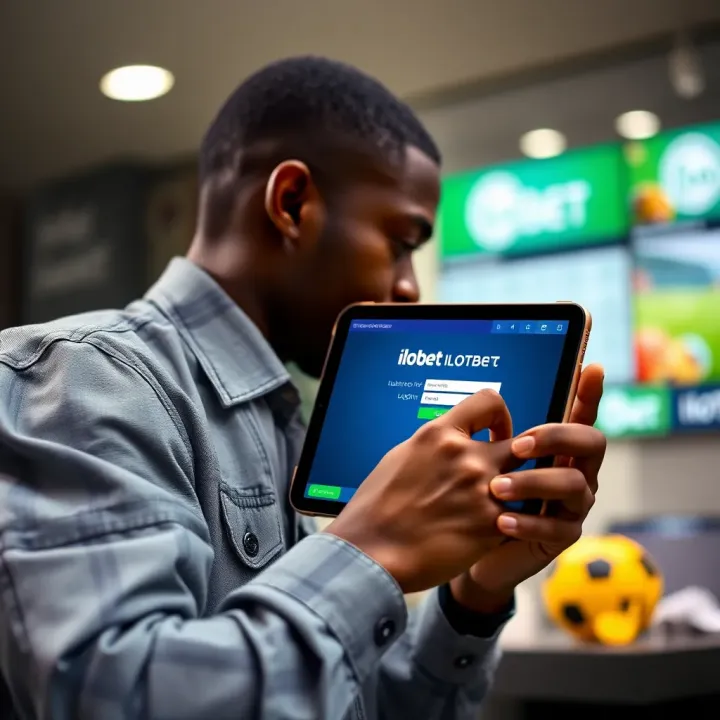 User navigating the Ilotbet shop login interface on a digital device