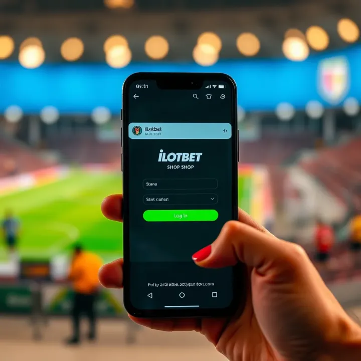 Ilotbet Shop old mobile interface showcasing login screen on smartphone