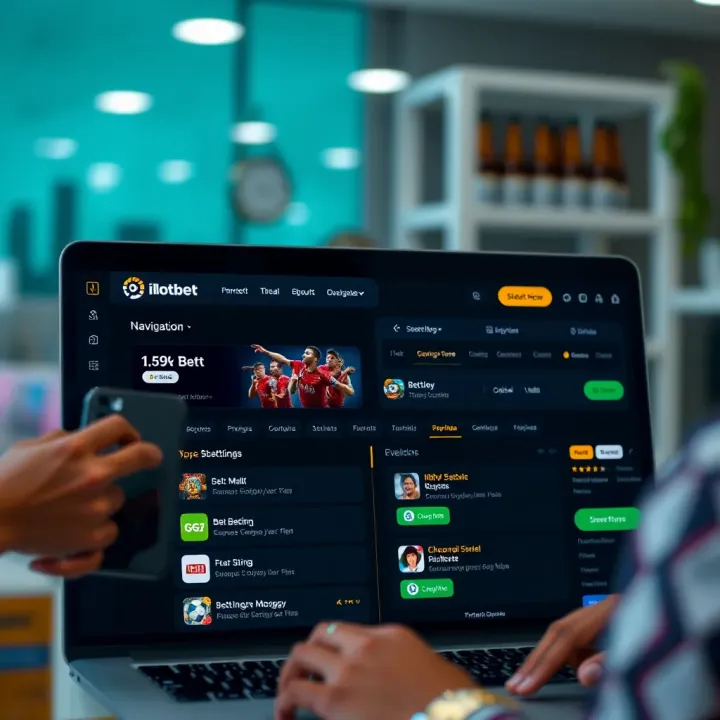 Dashboard view of Ilotbet Shop platform displaying navigation options for betting and shopping