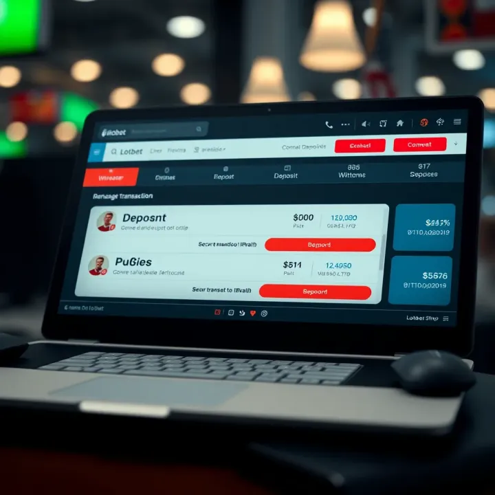 Secure transaction interface showing deposit and withdrawal options on Ilotbet Shop