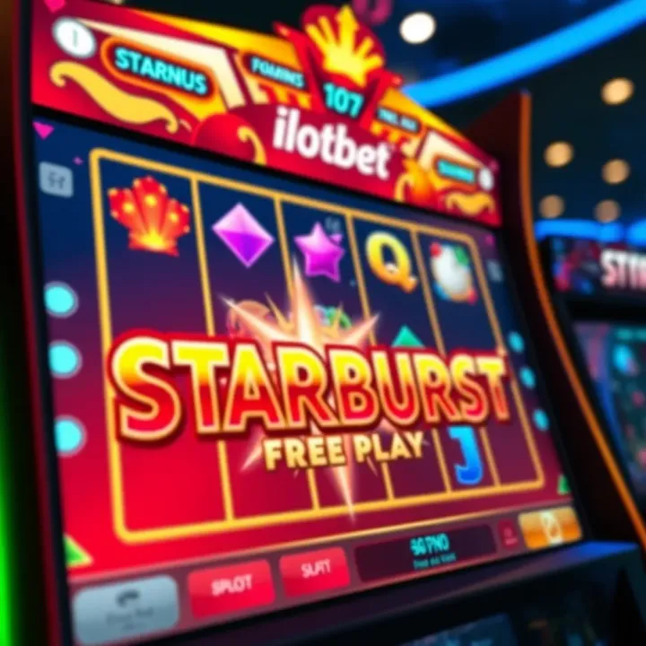Ilotbet online casino interface showing the Starburst slot game with vibrant colors and symbols