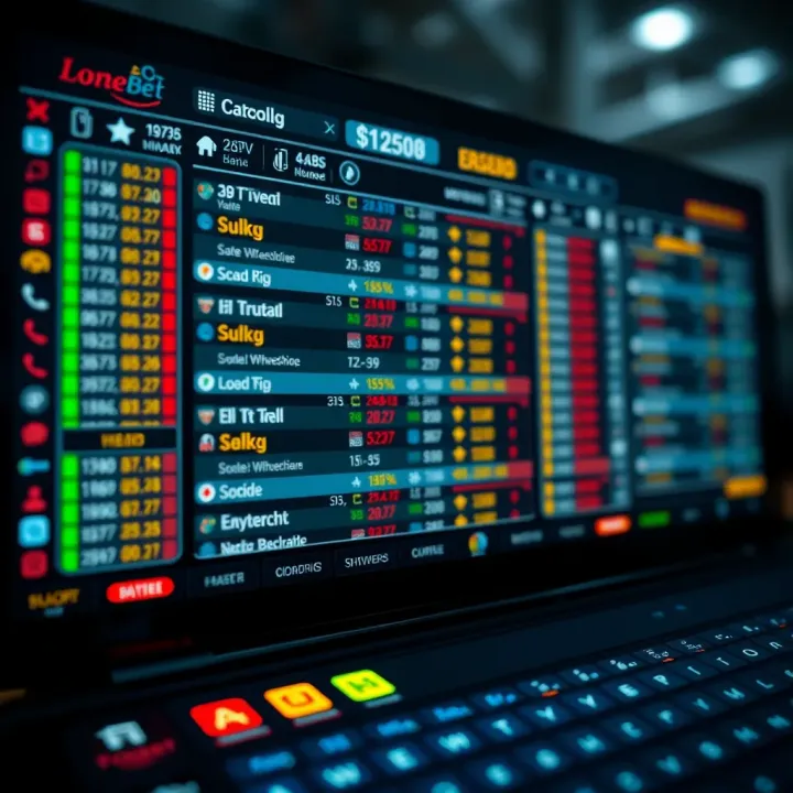 A digital interface displaying various sports betting odds and statistics on a electronic device screen
