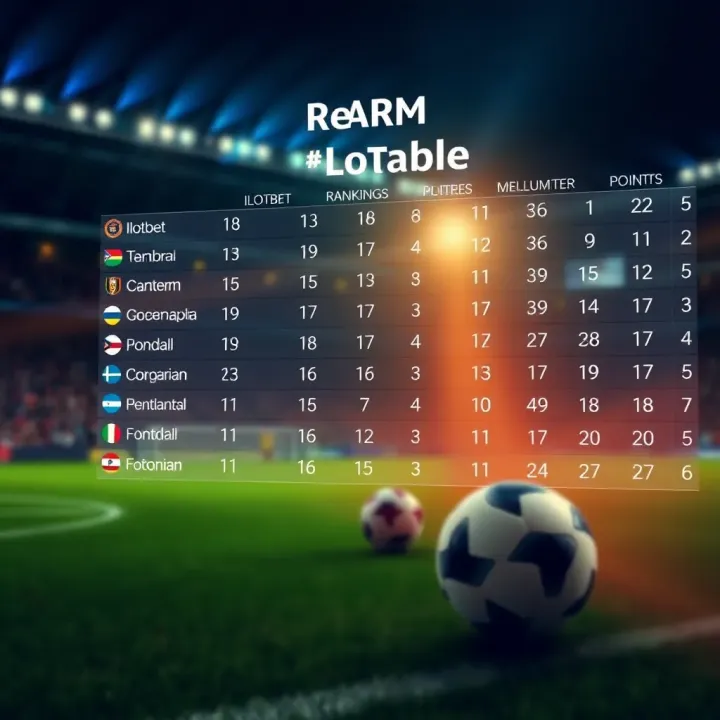 Graph showcasing the dynamics of the Ilotbet table highlighting team rankings and point distribution