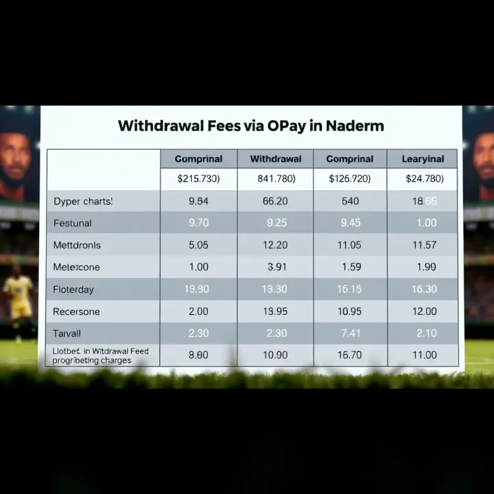 Comparison chart illustrating withdrawal charges across different online betting platforms in Nigeria