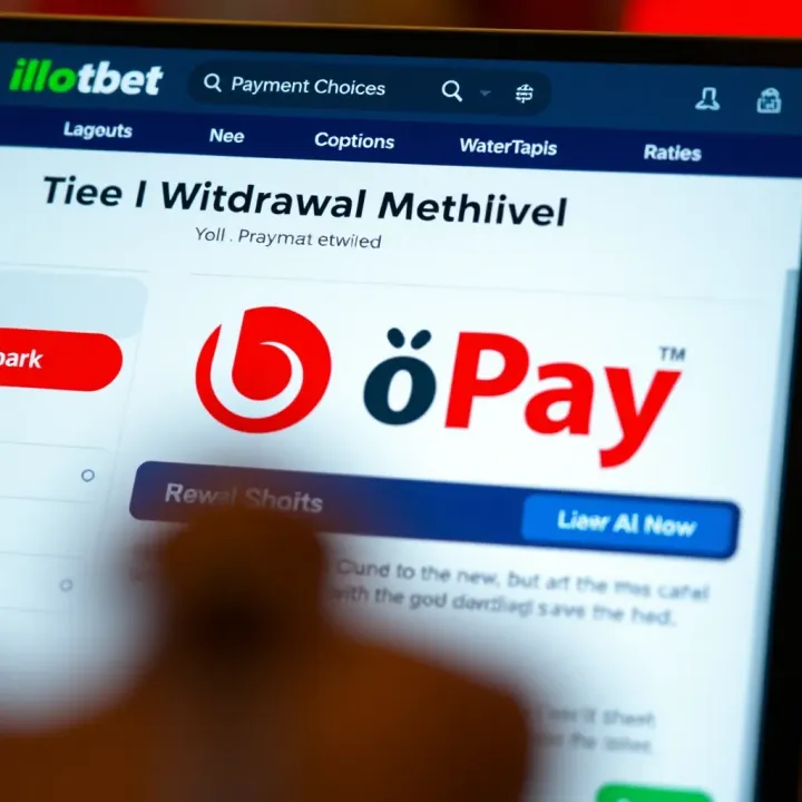 Interface of ilotbet platform showing withdrawal options with OPay logo