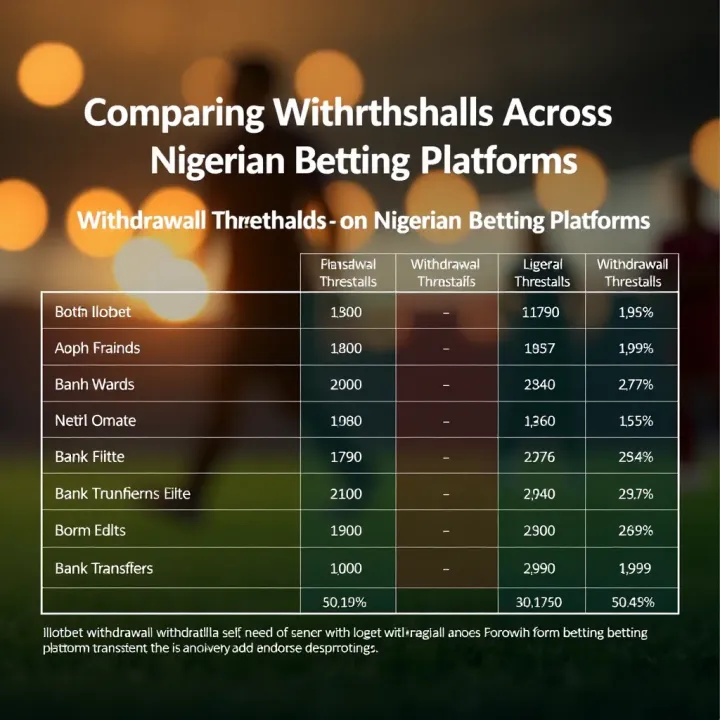 Comparison chart showing withdrawal thresholds of Ilotbet versus other Nigerian betting platforms